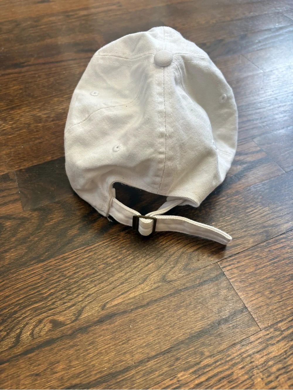 Brandy Melville White Cap with Blue Floral Embroidery